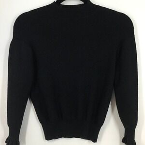 Madewell Black Merino Wool Blend Mock Neck Rib Knit Sweater XS Minimalist